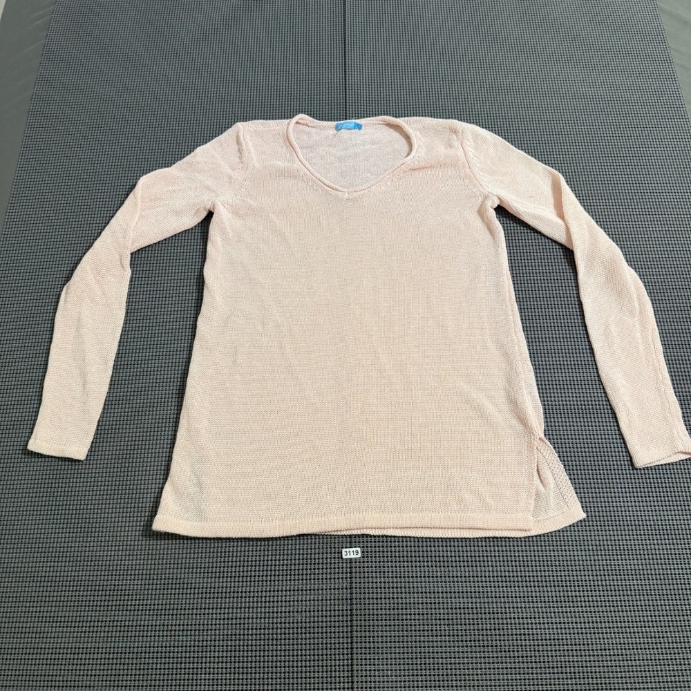 J. McLaughlin Womens Pink V-Neck Long Sleeve Knit Sweater Size XS